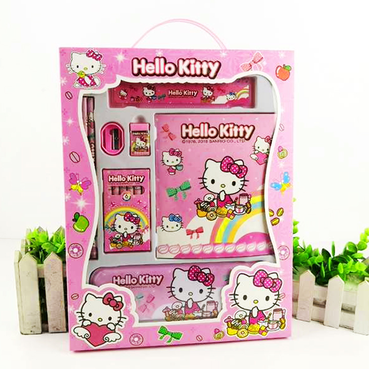 Dụng cụ học tập 8 món hình mèo hello kitty