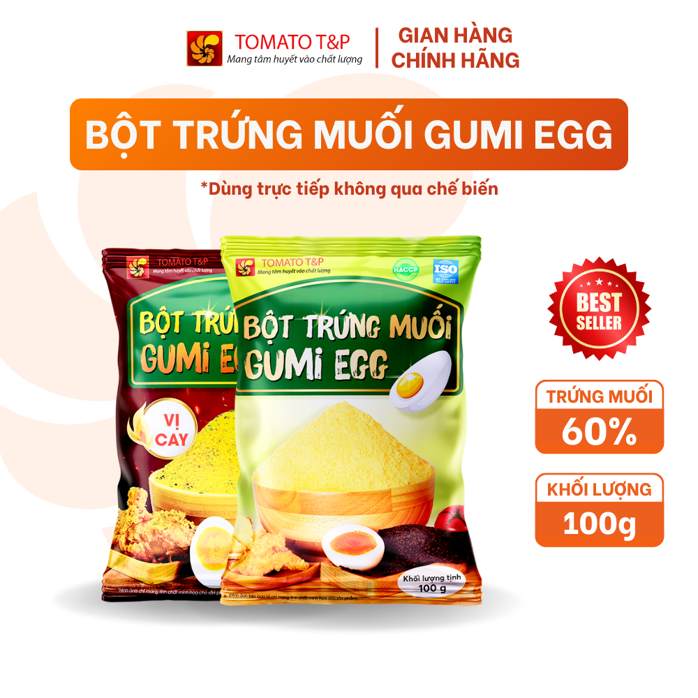 Bột Trứng Muối Gumi Egg dùng để làm bánh, sốt trứng muối, lắc với gà rán - Gói 100g - Tomato T&P