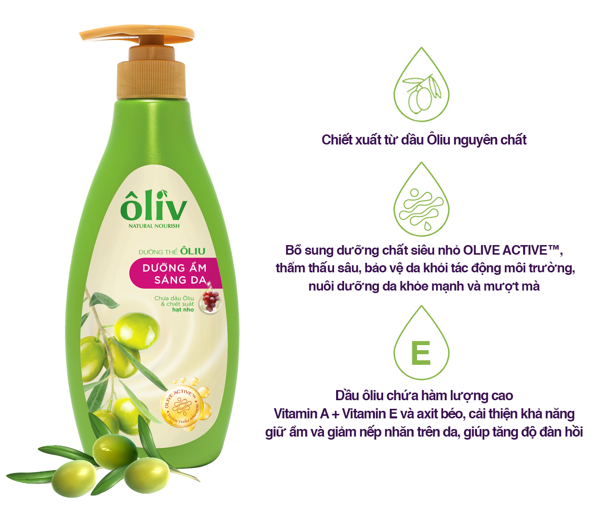 Sữa Dưỡng Thể Ôliv Sáng Da 200ml