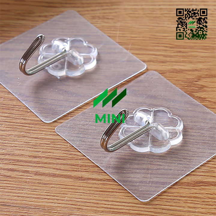 10 cái - Móc dán tường trong suốt siêu dính