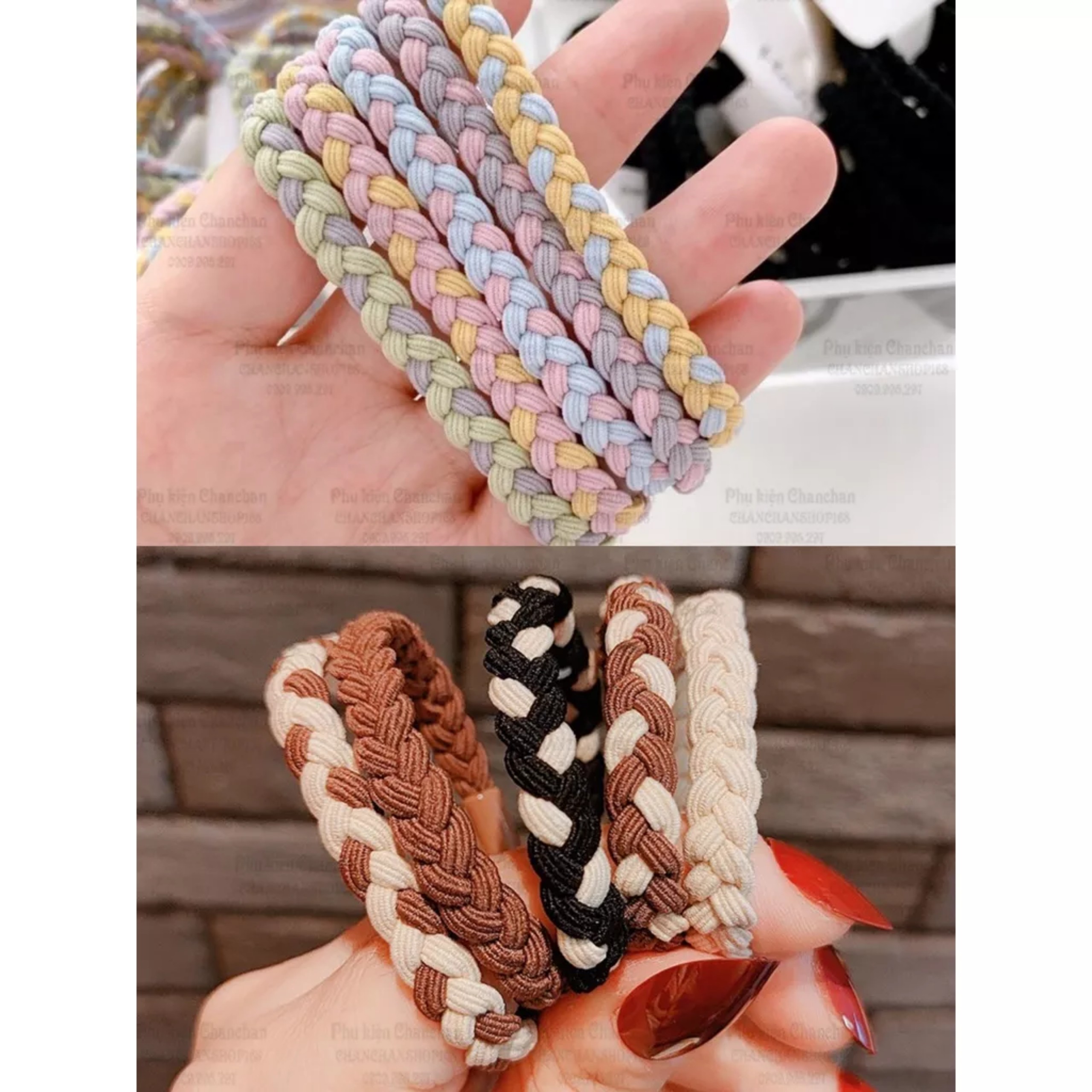 Combo 10 cột tóc thun giá từ 16k - Tặng túi lưới