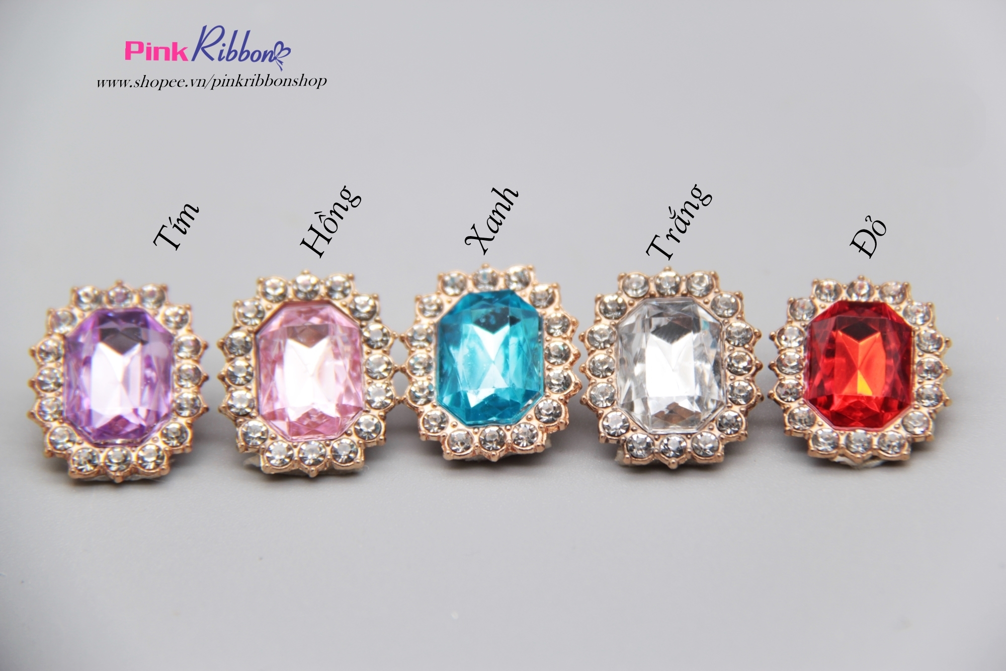 [Set 2 cái] Center hạt nhựa giả đá hình bầu dục 2cm