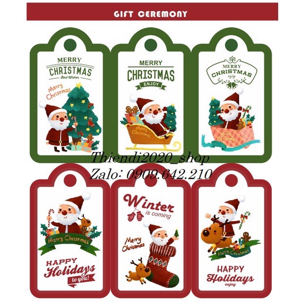 NOV22-NOV23-Tem treo giấy NOEL (tặng kèm dây ribbon)