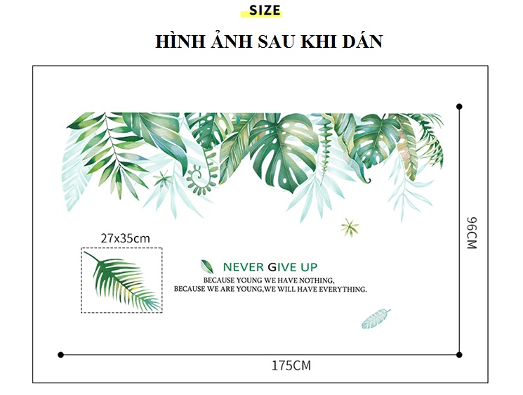 Decal dán tường Tán lá xanh - C15 - Vivadecal