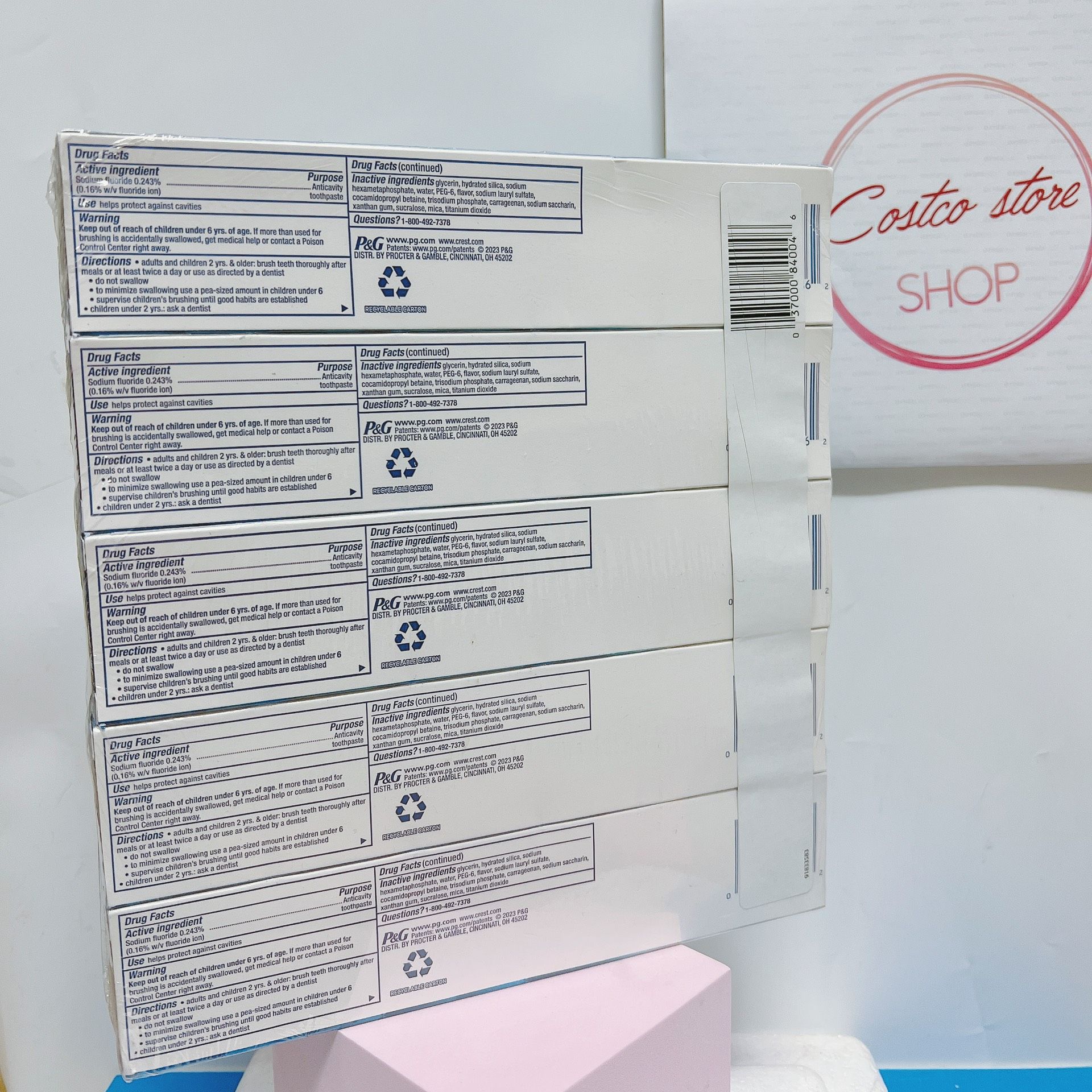 Kem đánh răng crest 3D white advanced 147g date 2027 sét 5 cây