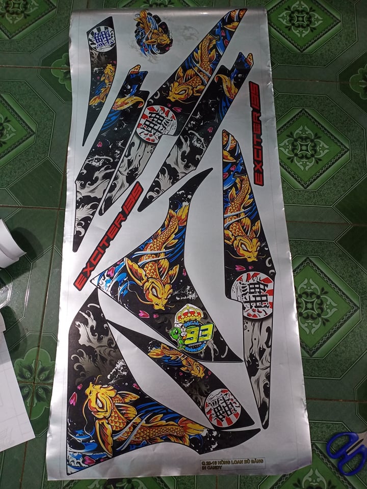 Tem rời candy ex 135 cá chép vàng xe đen