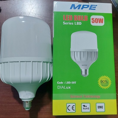 [HCM]ĐÈN LED BULB 50W MPE LBD-50 BẢO HÀNH 2 NĂM