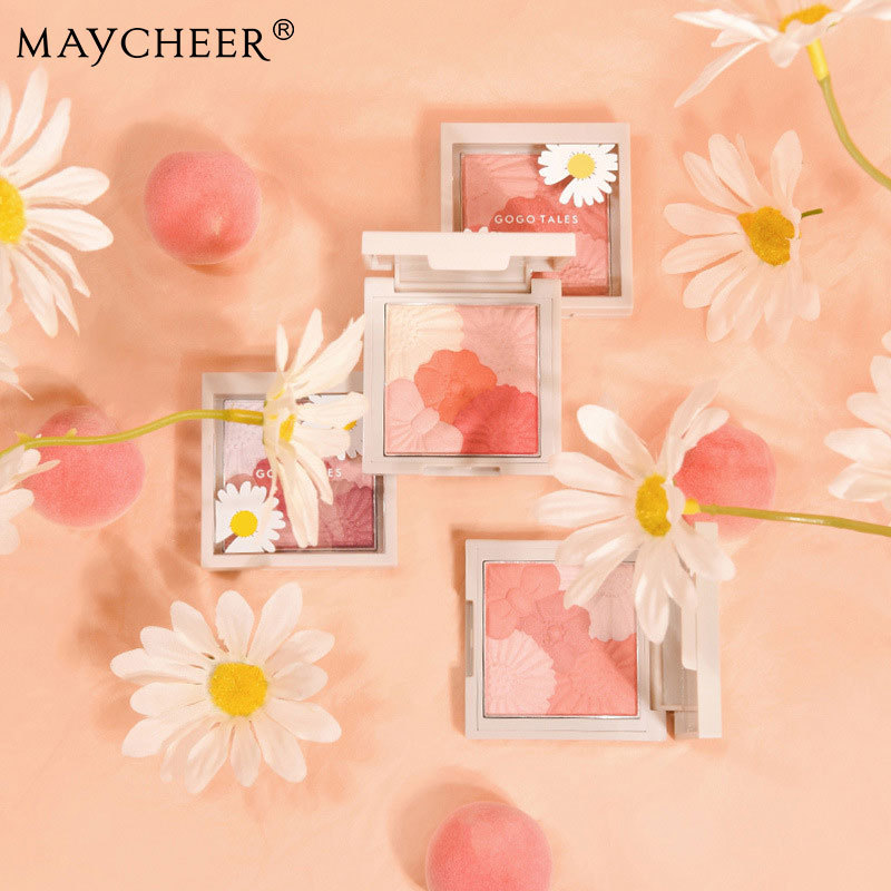MAYCHEER Care cẩn thận Move Little Daisy Style Powder Mist Blush và Natural Contour Palette (6 màu có sẵn)