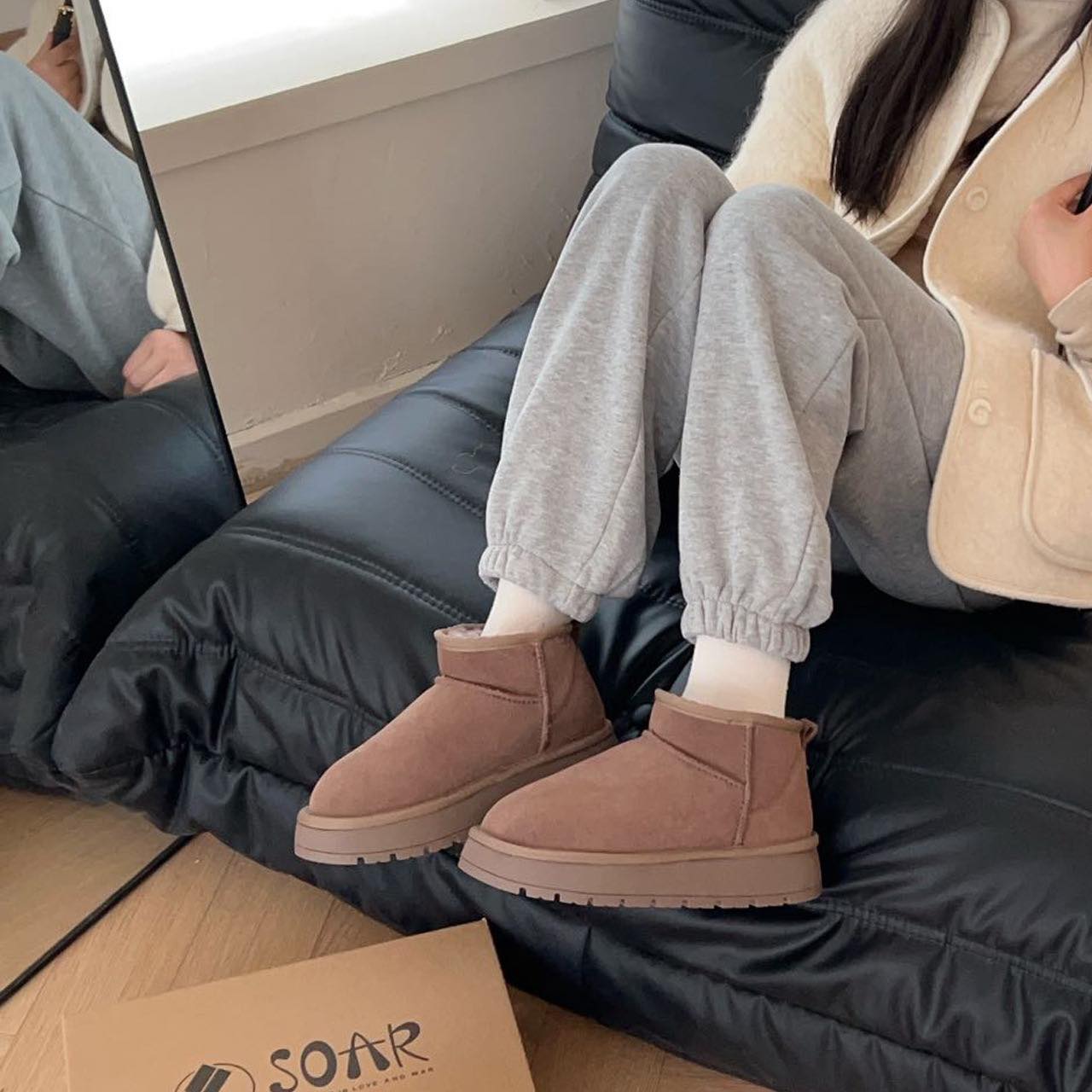 𝐁𝐥𝐚𝐮𝐞𝐁𝐥𝐮𝐦𝐞🦋 (Sẵn - Tăng 1 size) Boot Soar Korea