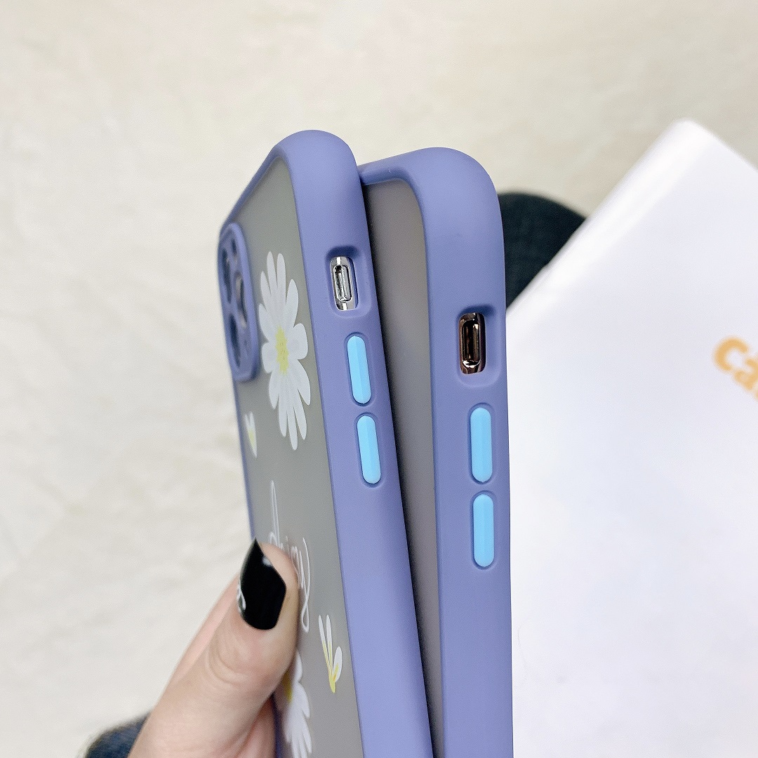 Ốp Lưng Nhám Chống Sock Va Đập Bảo Vệ Camera Daisy Flower
