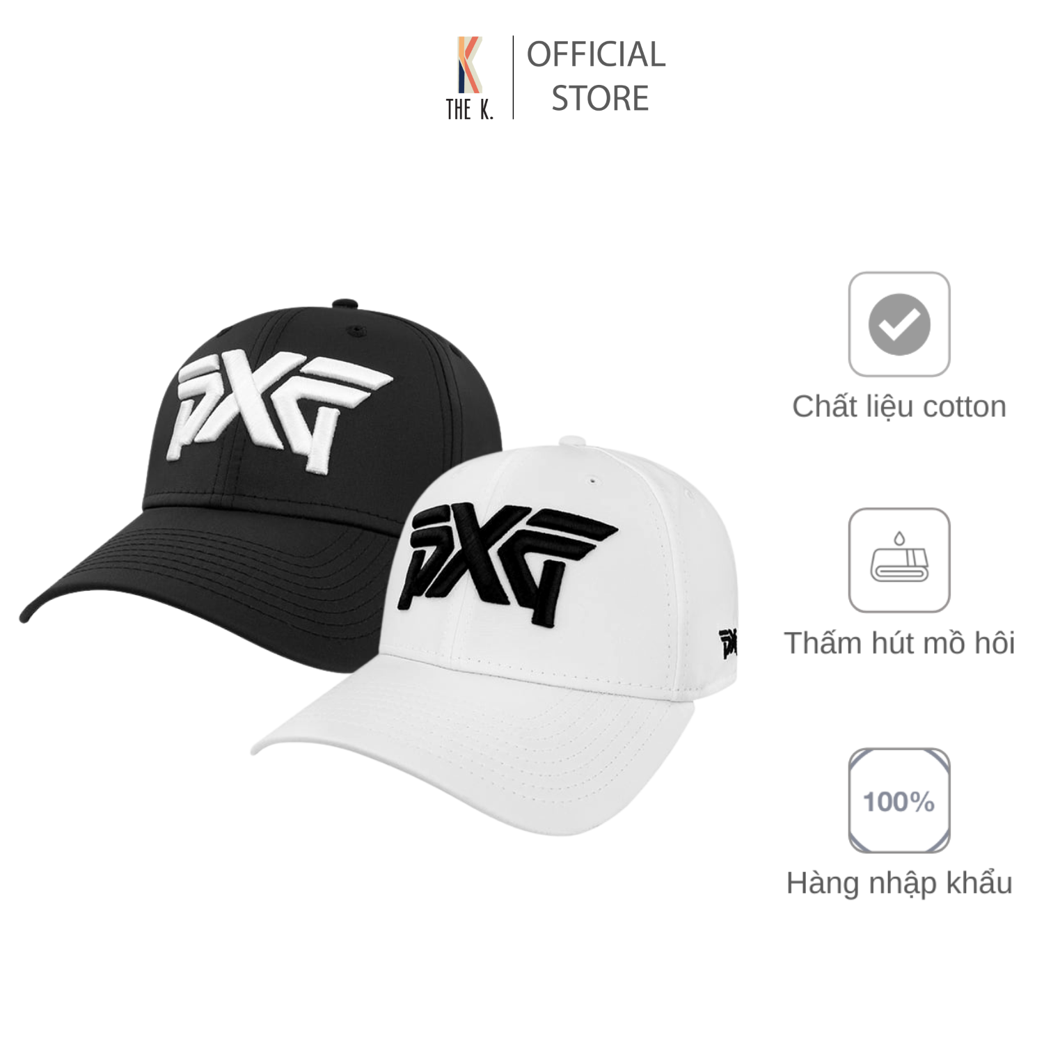 [Hàng nhập khẩu] Mũ golf thời trang hình thêu trắng đen - Hat