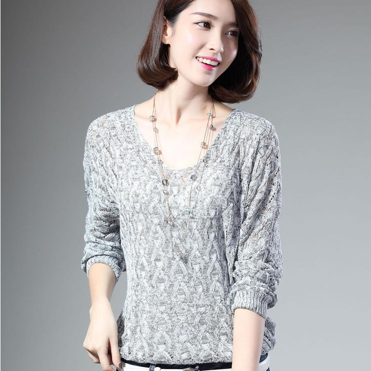Áo len nữ kiểu lưới đan, áo len mỏng mặc 4 mùa ale01