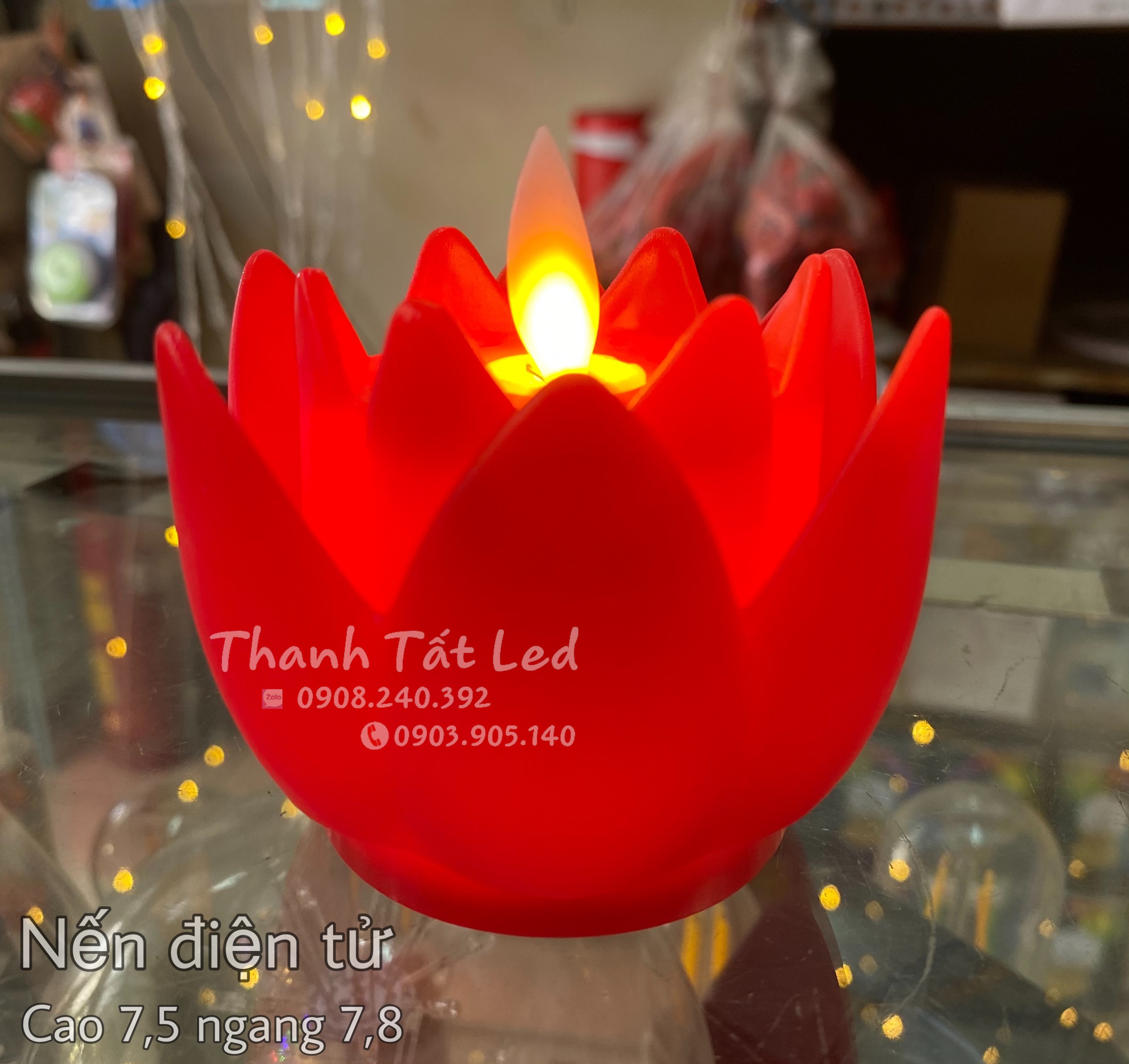 Nến sen điện tử tim lắc ( ĐÃ KÈM PIN )
