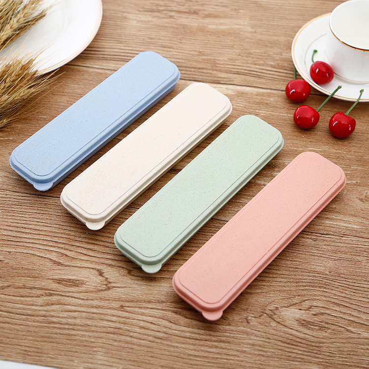 Bộ Hộp 3 Món Đũa, Thìa (Muỗng), Dĩa (Nĩa) Bằng Lúa Mạch Màu Pastel