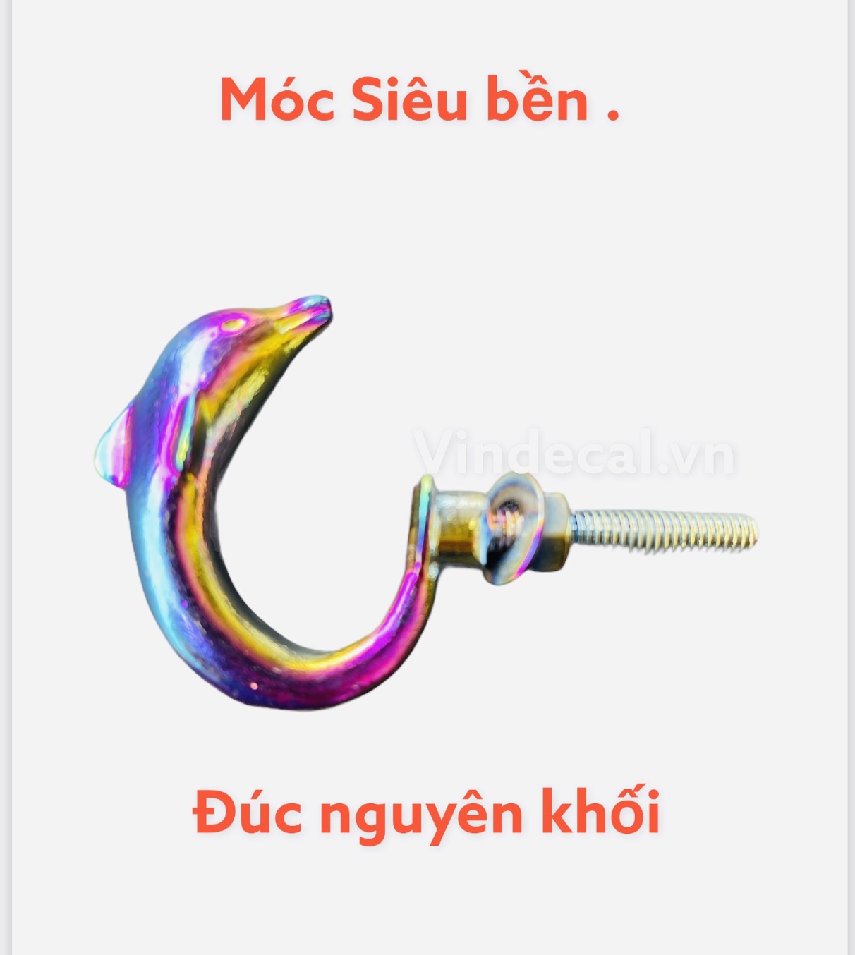 Móc treo đồ xe máy hình cá heo Xi titan đúc nguyên khối