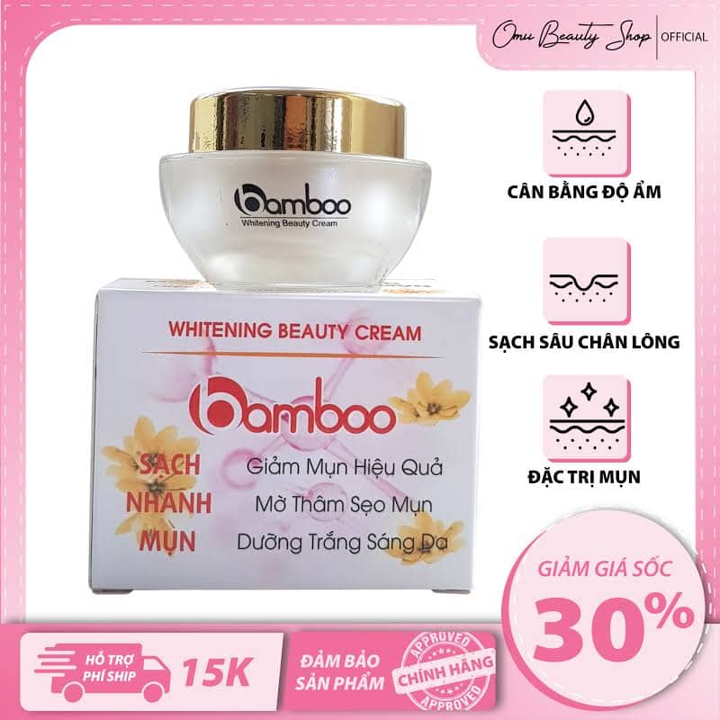 Kem Bamboo sạch mụn, mờ sẹo thâm, trắng da 10g