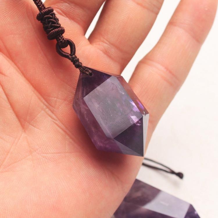 Vòng cổ AMETHYST Thạch Anh Tím - Vòng Cổ Cao Cấp Dây Bện Kiểu Dáng Hàn Quốc