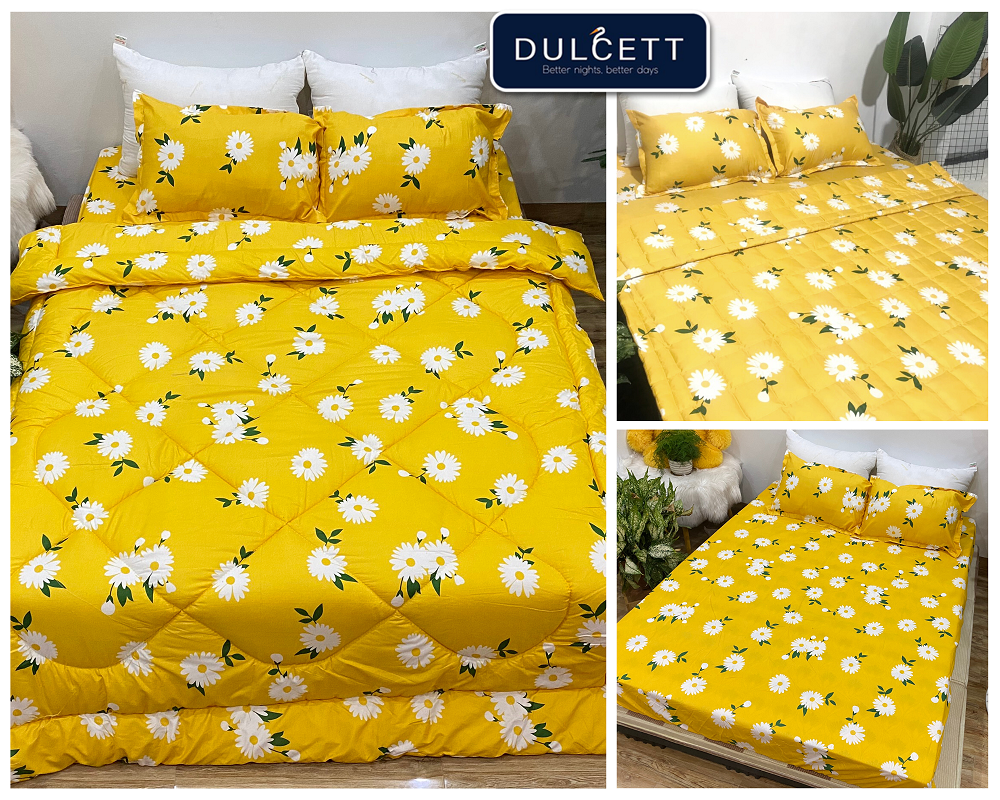 Bộ Ga Gối 3 Món ( Gồm 1 Ga Bo Chun + 2 Vỏ Gối) Mã CH213