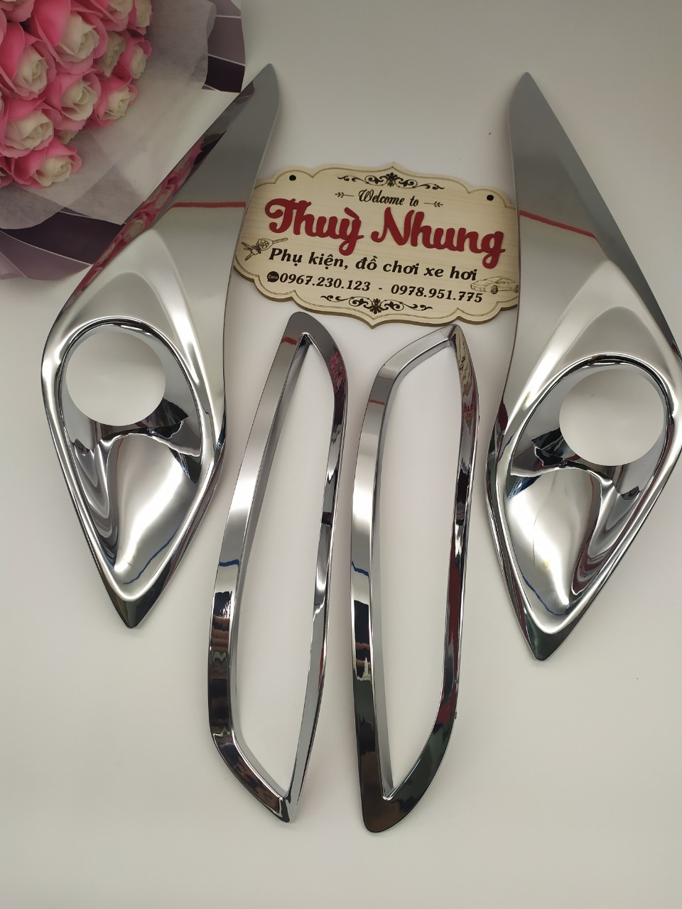 Combo ốp viền đèn gầm trước và sau vios 2019-2020