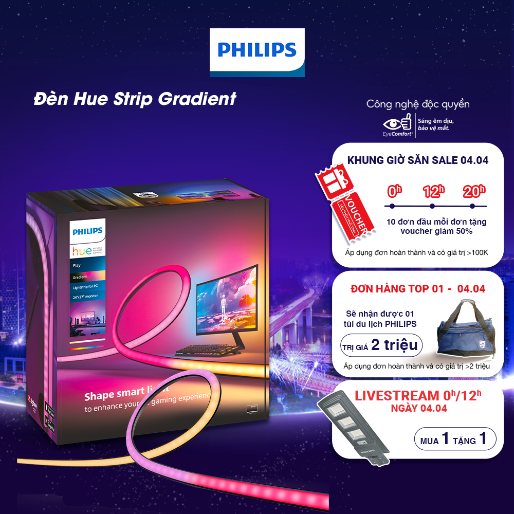 Đèn Philips Hue Play Gradient Lightstrip cho máy tính