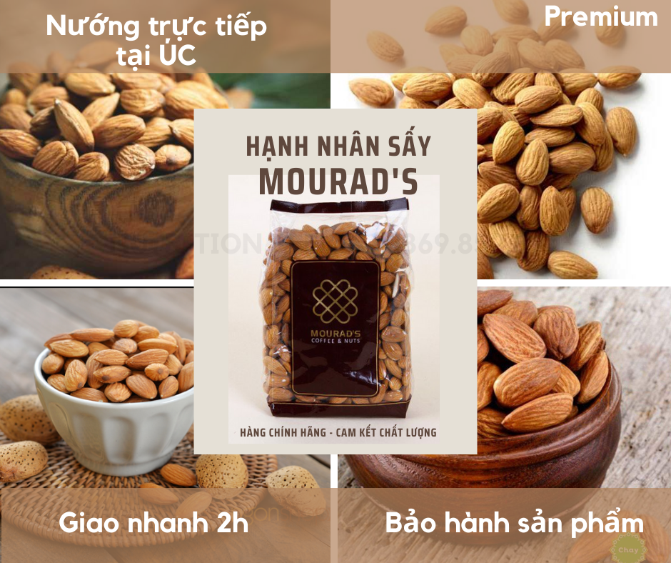 [HCM]Hạt hạnh nhân đã tách vỏ Úc Mourads 500 g