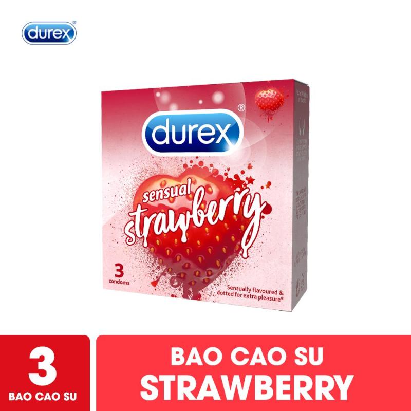 Bao cao su Durex Sensual Strawberry Hộp 3 cái hương dâu