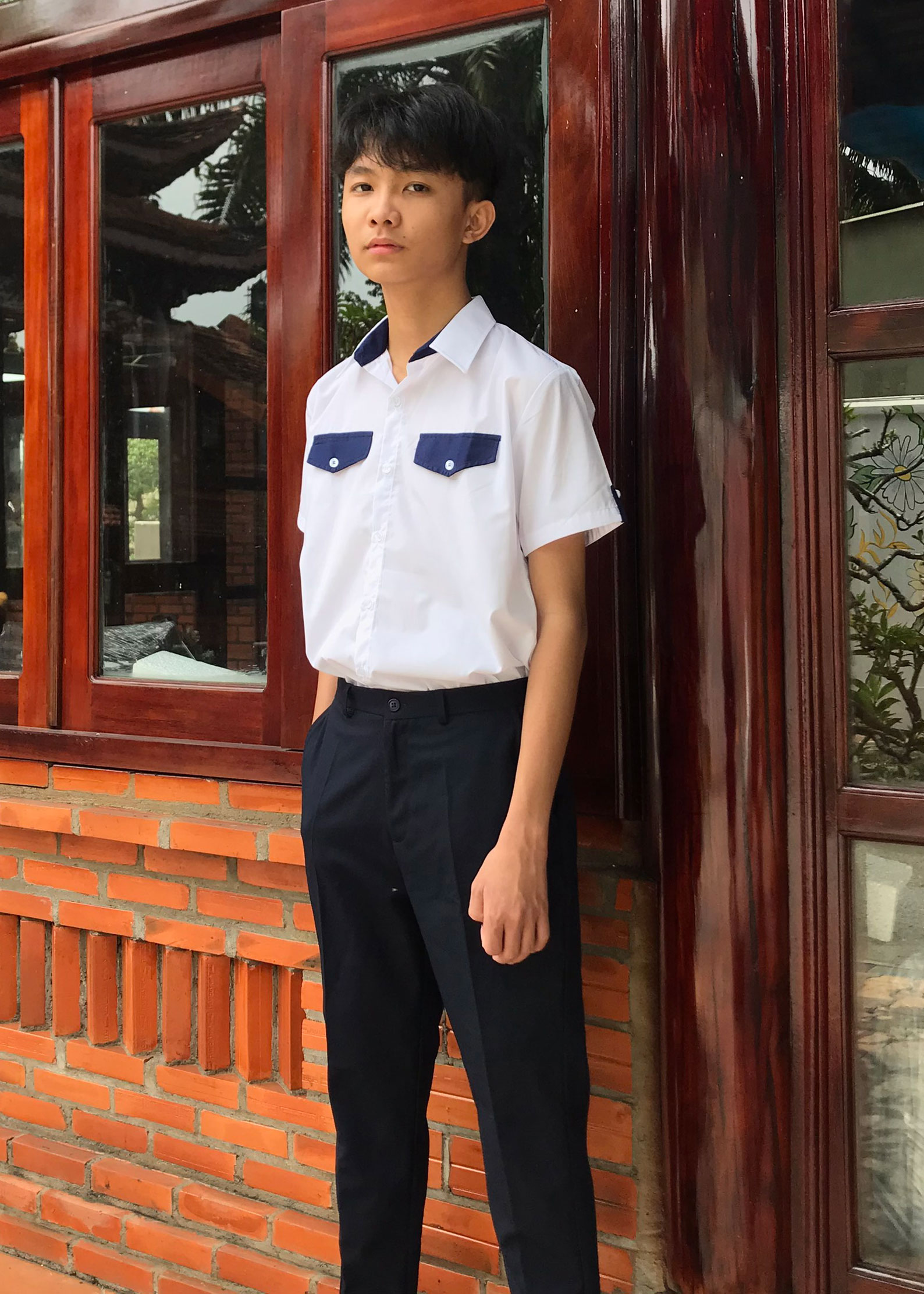 Áo sơ mi đồng phục đi học cho bé trai
