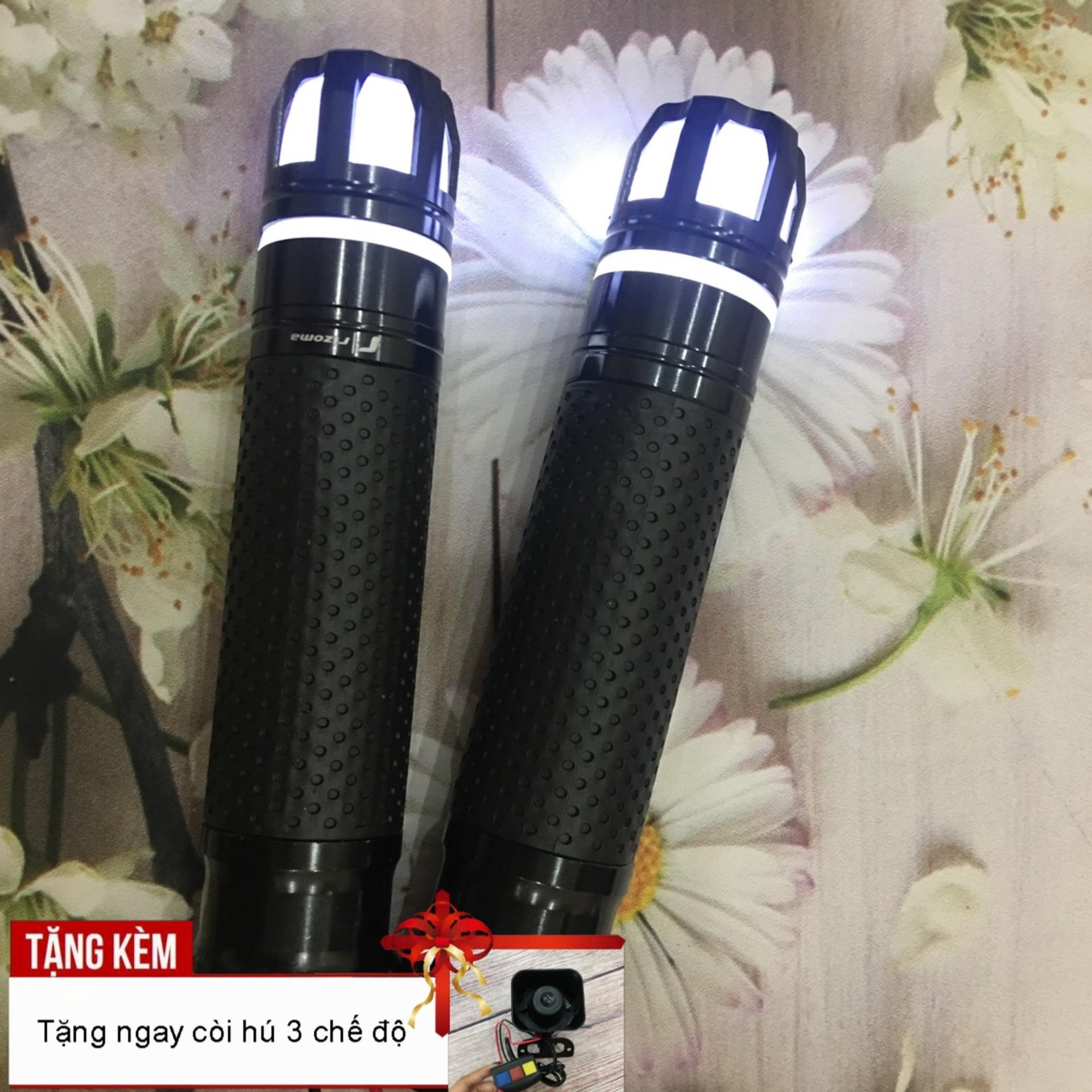 [TẶNG CÒI HÚ 3 CHẾ ĐỘ] Bao tay gù RIZOMA có đèn Led độ xe siêu chất G71 (màu đen)