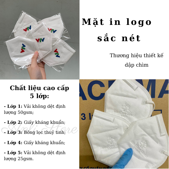 Khẩu trang y tế N95 logo VTV/Khẩu trang 5 lớp - MEDCARE DIRECT