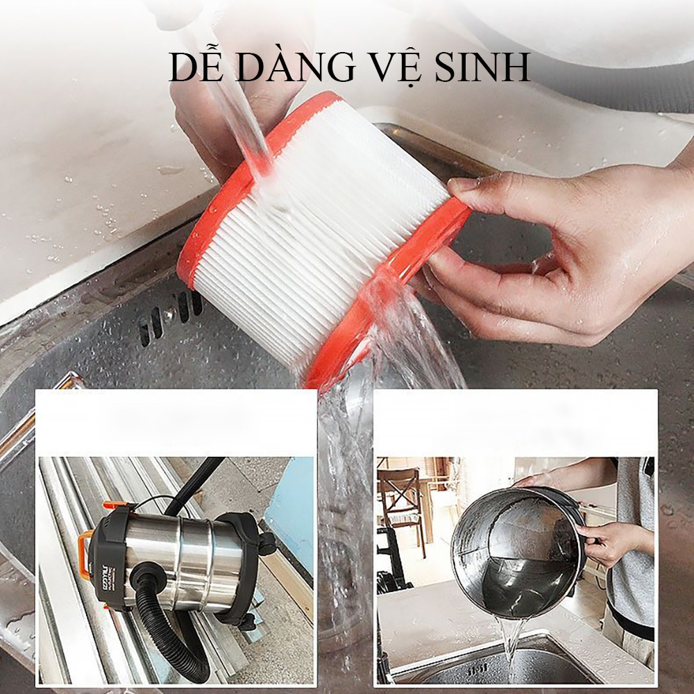 Máy hút bụi gia đình- công nghiệp công suất lớn 1200W, dung tích 15L tích hợp 3 chế độ Khô- Ướt- Thổi. BẢO HÀNH 2 NĂM, ĐỔI MỚI 1-1 TRONG 7 NGÀY NẾU CÓ LỖI