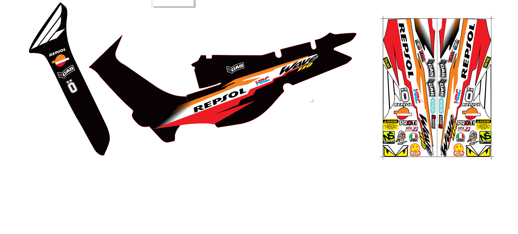 Tem xe wave nhỏ repsol