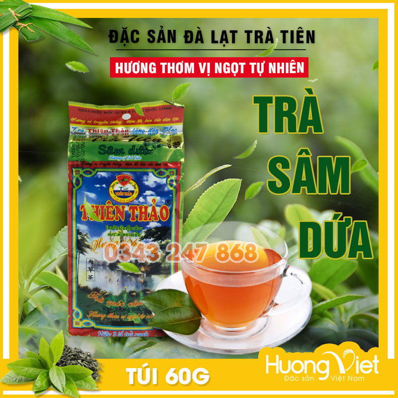 Trà sâm dứa Thiên Thảo 60gr trà tiên Đà Lạt trà đá miền Nam trà Lâm Đồng Vietnamese green tea