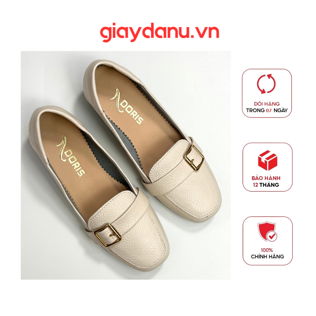 Giày đế xuồng da thật 3cm DN0307 - SIZE CHUẨN- CÓ BẢO HÀNH