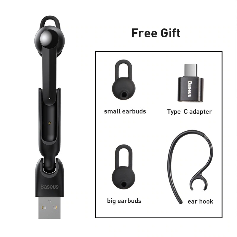 Tai nghe Bluetooth Baseus Encok A05 (Bluetooth 5.0, Vehicle-mounted Magnetic Charging Dock, Noise reduction Microphone)