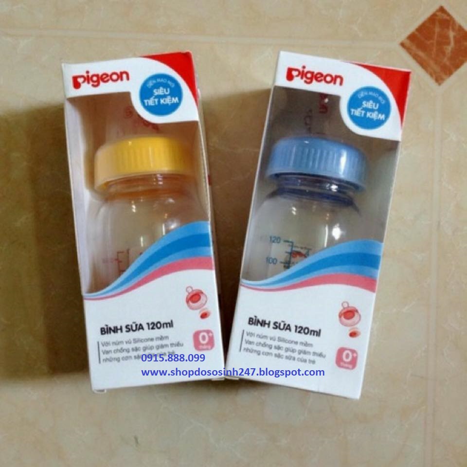 Bình sữa cổ hẹp PP vuông Pigeon 120ml