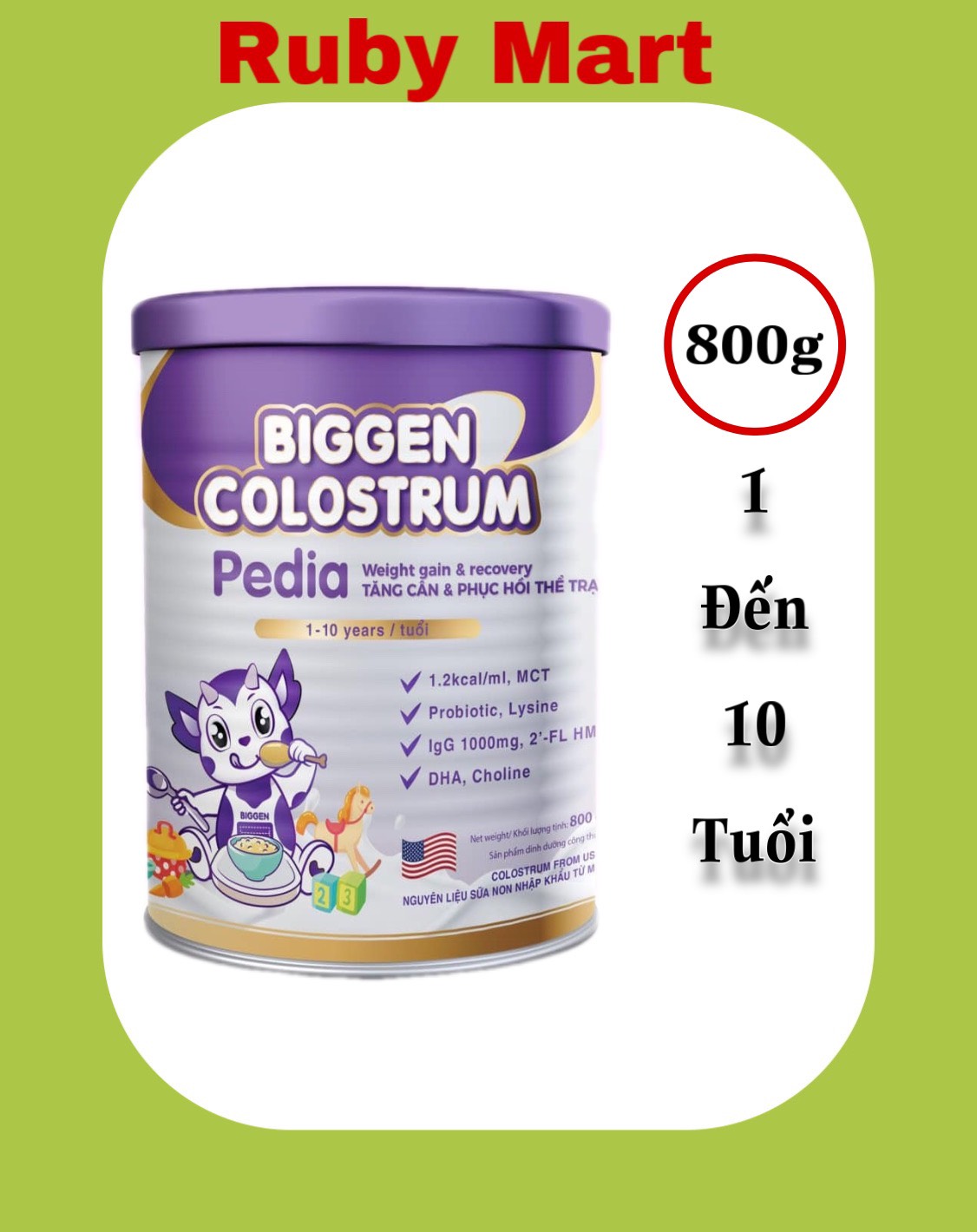 Sữa Bột dinh dưỡng Biggen Colostrum lon 800g - Tăng Cân Cho Bé