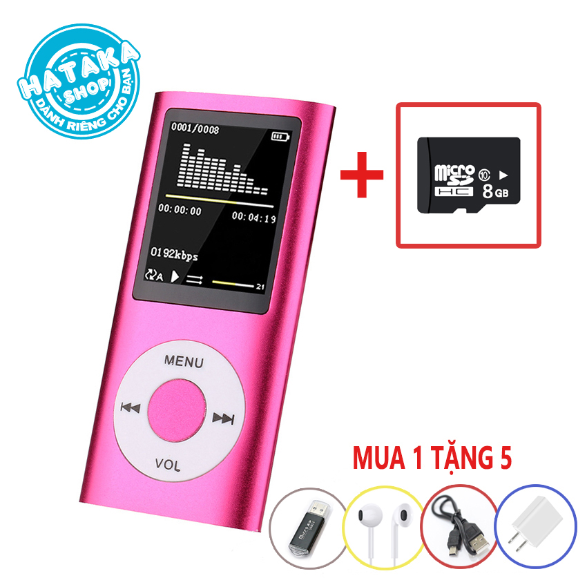 Máy nghe nhạc tặng thẻ nhớ 8GB có FM ghi...