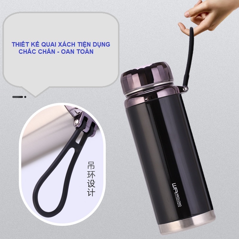 Bình giữ nhiệt inox 304 dung tích 1000ml 2 lớp cách nhiệt giữ nóng lạnh cao cấp dung tích 600ml, 1000ml, 1200ml