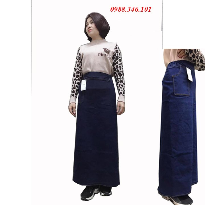 Quây váy chống nắng vải Jean có túi - váy chống nắng vải bò cao cấp