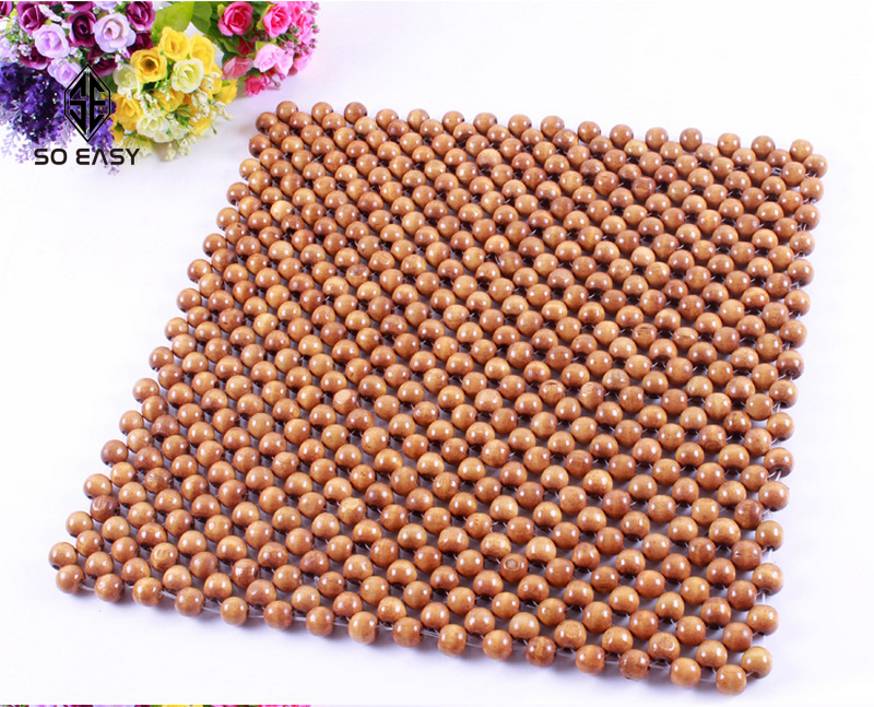 Tấm miếng đệm lót nệm massage ghế xe ô tô xe hơi ghế văn phòng hạt gỗ tròn hương cao cấp 45cm-DL07