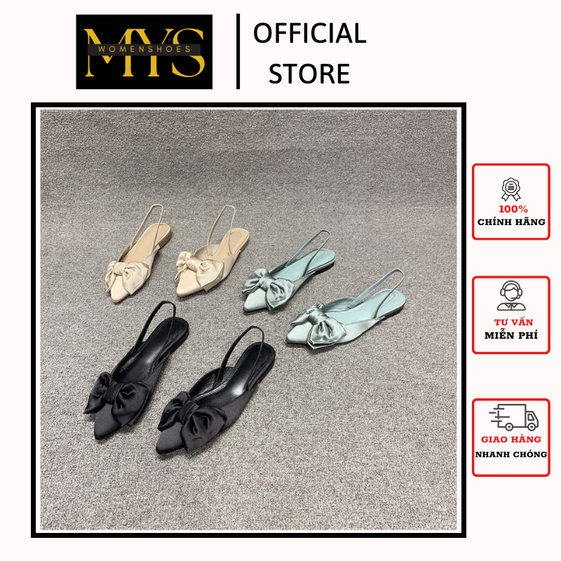 Dép sục nơ lụa quai thun cao 1cm DD-0299. Mysstore