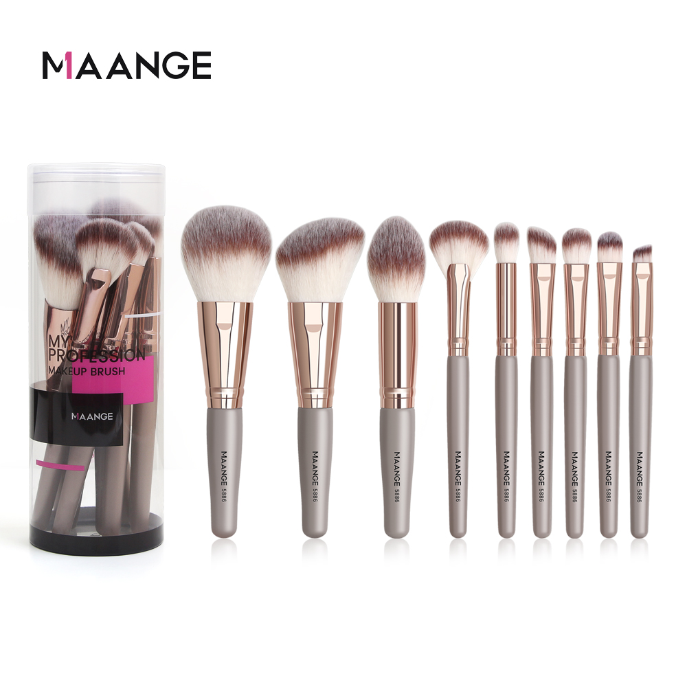 Bộ 9 cọ trang điểm MAANGE Dụng cụ làm đẹp chuyên nghiệp Với hộp