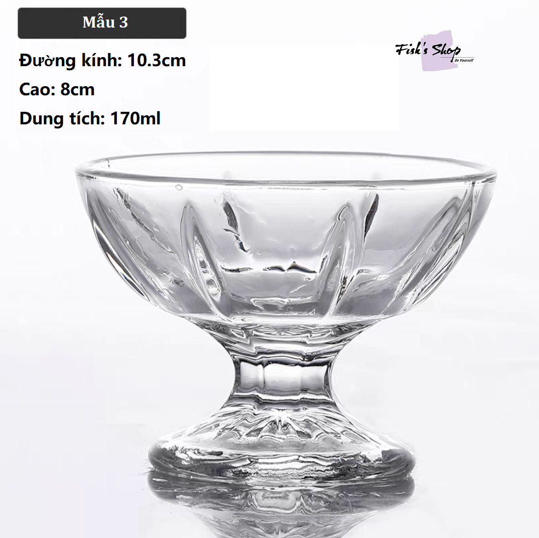 Ly thủy tinh đựng kem, sữa chua