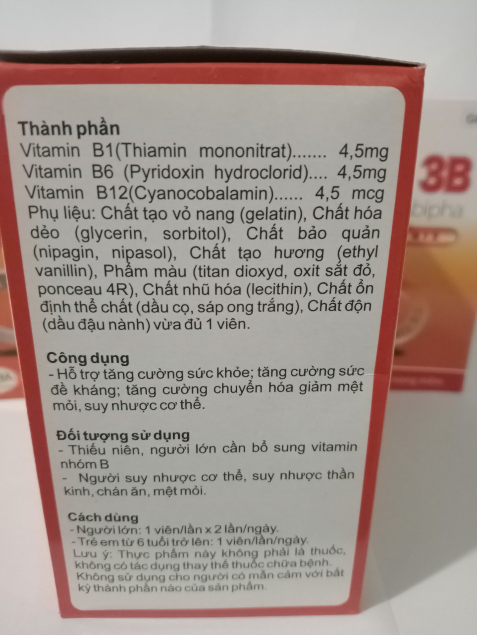 VITAMIN 3B Abipha Hộp 100 viên