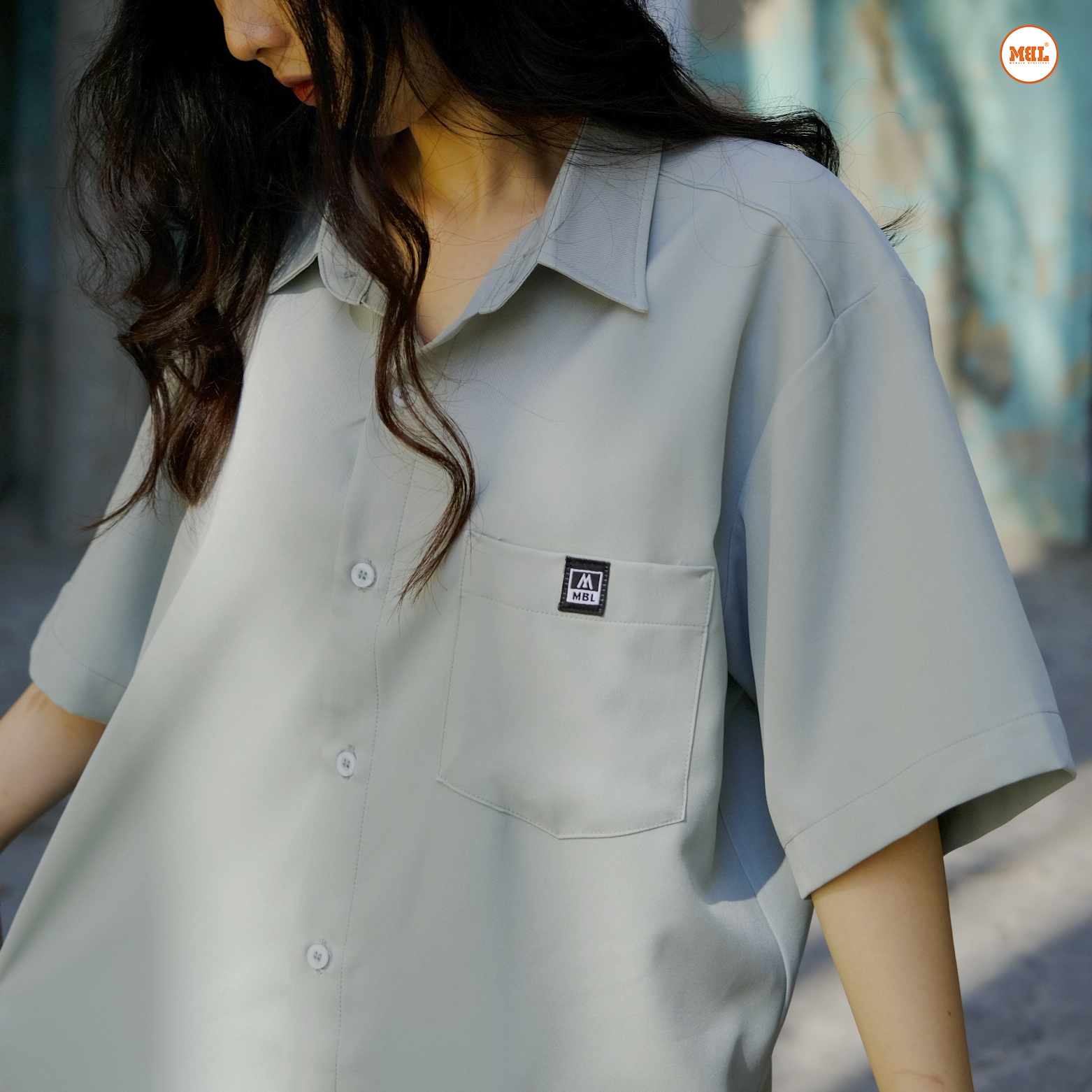 MONATA BLUELIGHT BASIC - Sơ mi form rộng unisex