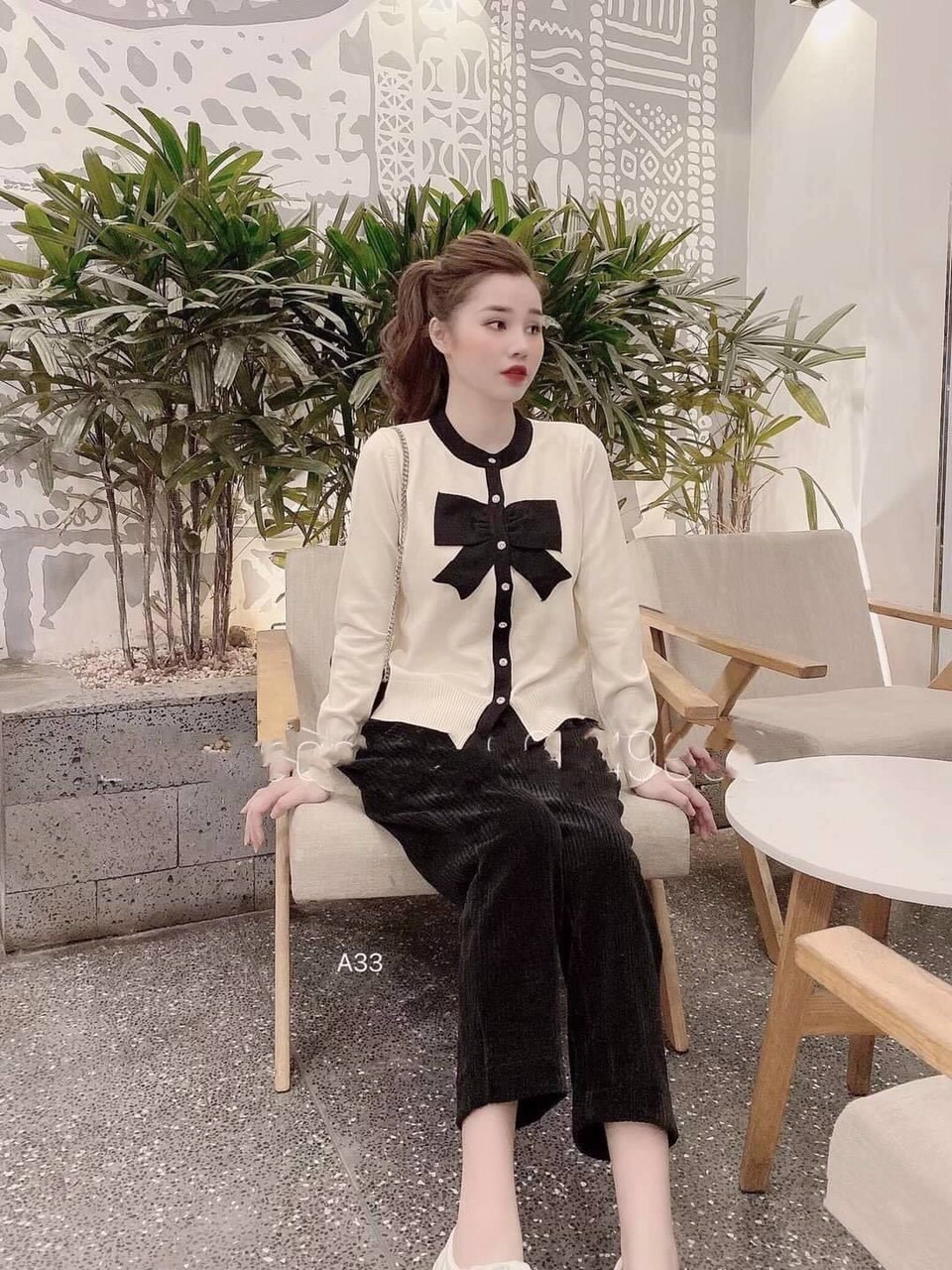 Áo kiểu nữ nơ ngực-MTb#aokieunu