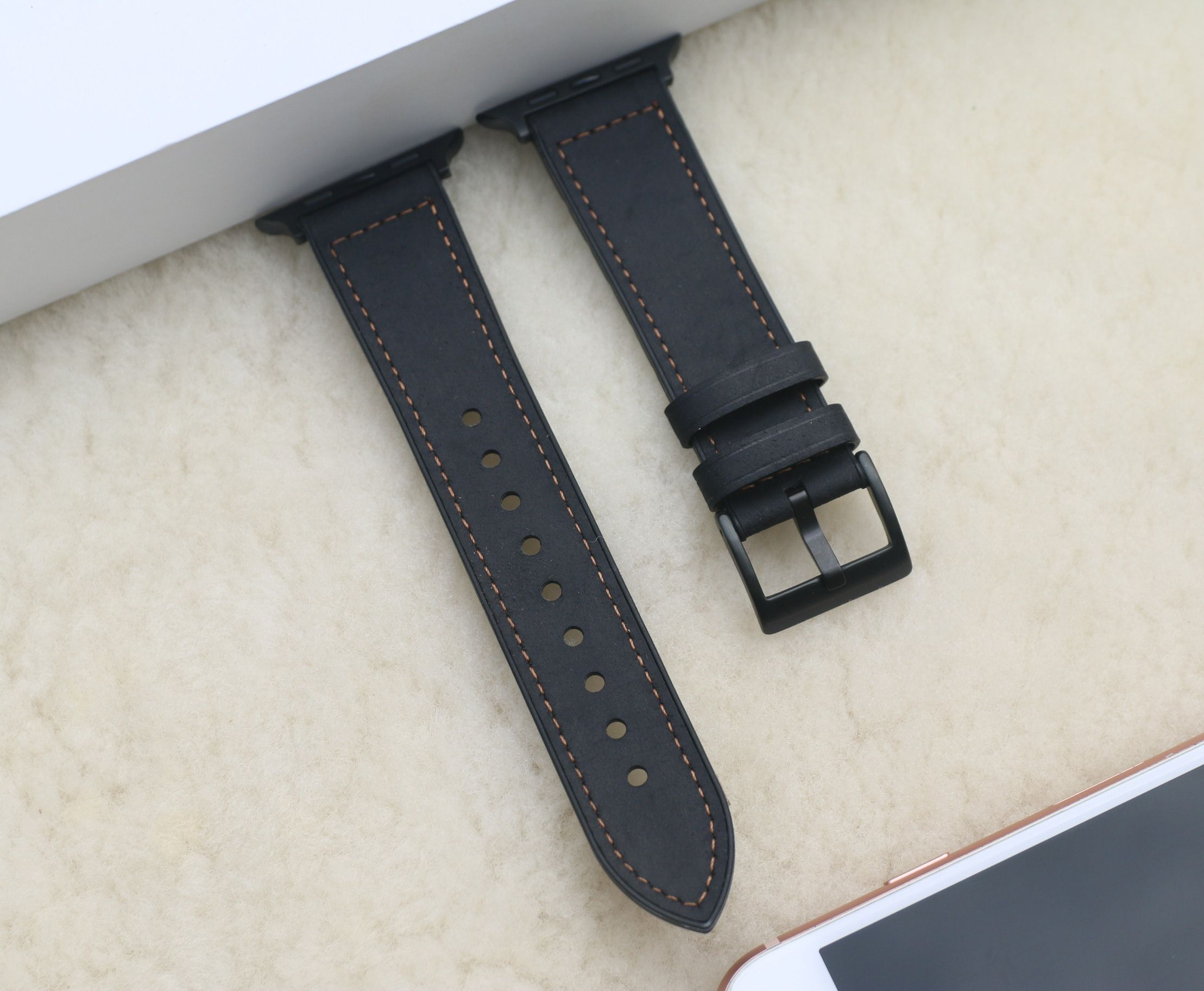 [ Kèm Hộp ] Dây da sáp dầu Vintage thay thế cho Apple watch
