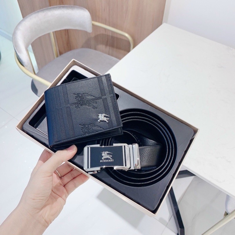 ☁∋✉  set Combo dây nịt thắt lưng và ví bóp nam hiệu bbr