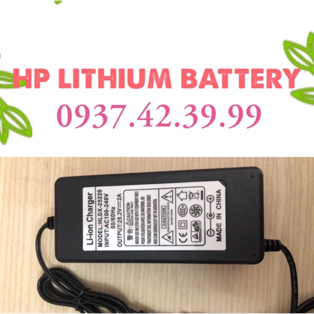 [HCM]Sạc pin Lion 6S 25.2V 2A chuẩn có Quạt
