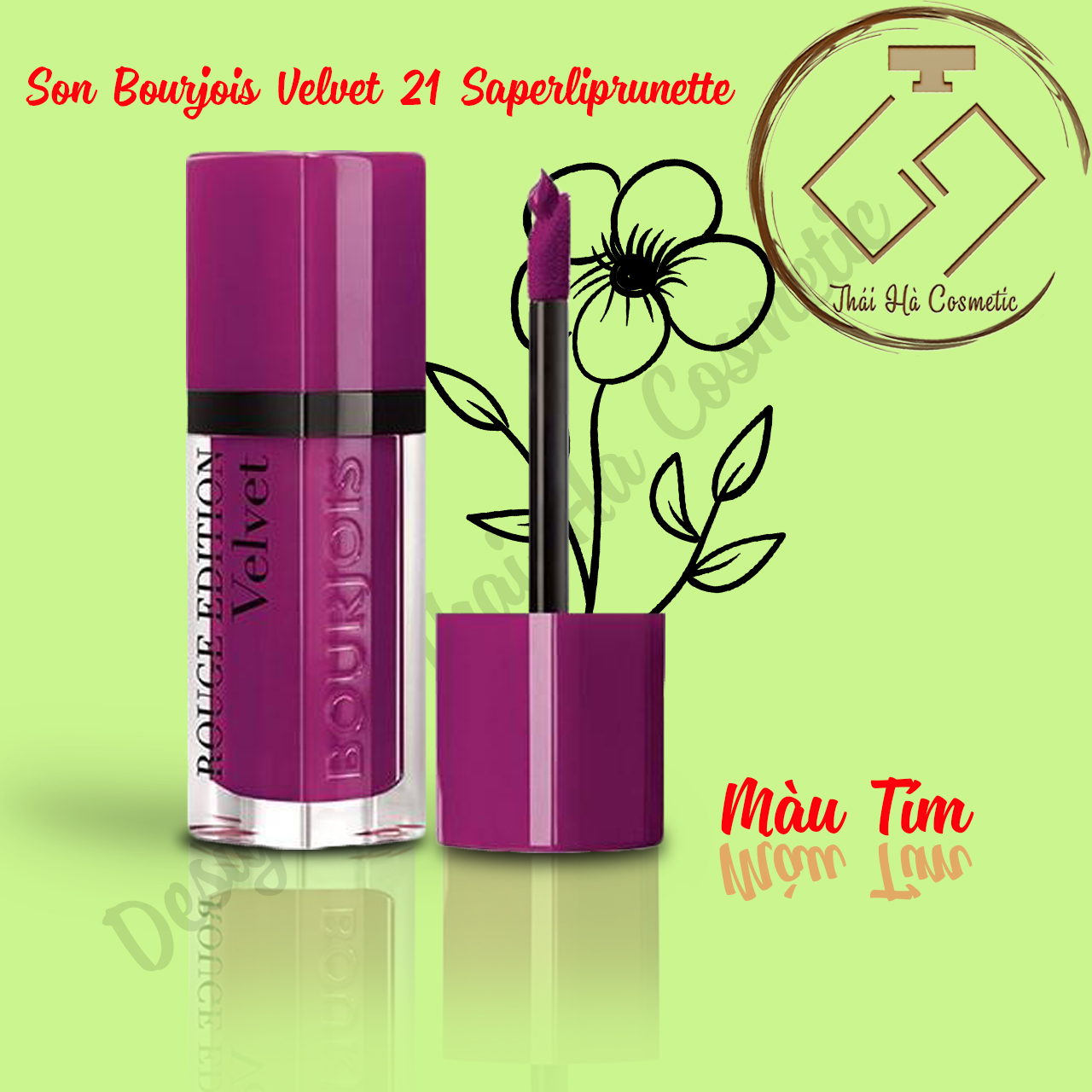 [HCM]Son Bourjois Velvet 21 Saperliprunette tím